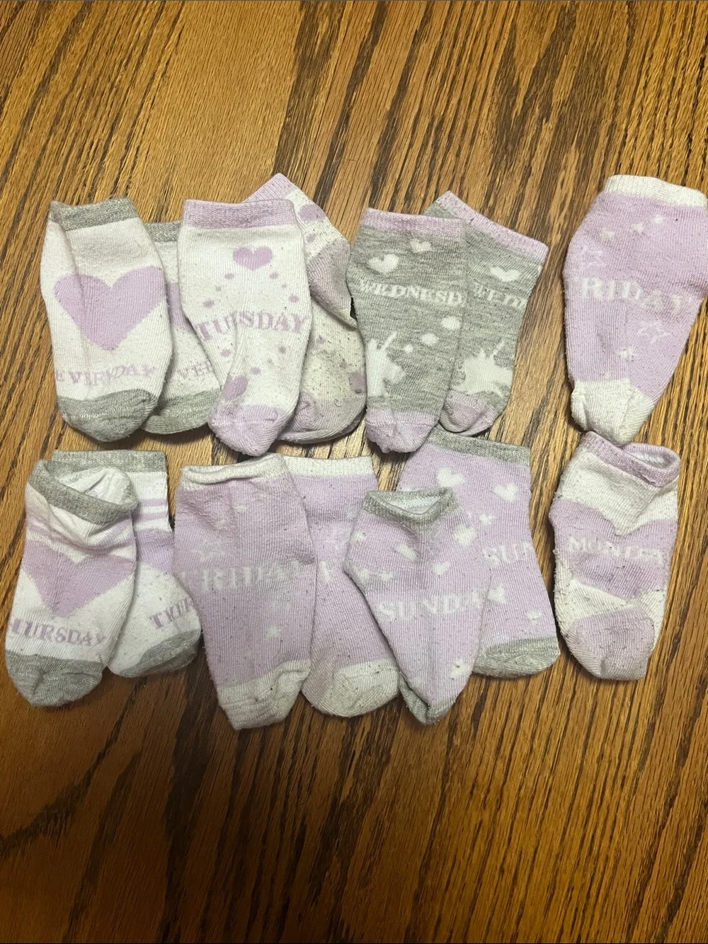 Kids Lavender Day-of-the-Week Socks - Pack